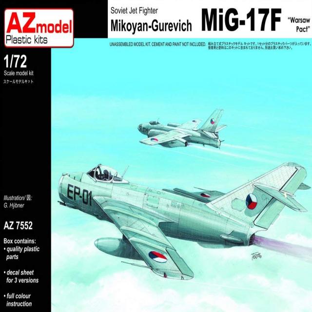 AZ 모델 1/72 소련 MiG-17F 바르샤바 조약 회원국 프라 모델 AZM7552