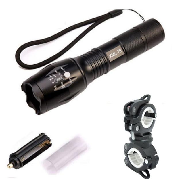 BC make speed CREE XML T6 1000루멘 자전거랜턴+360도 회전형멀티거치대, 자전거랜턴+회전형멀티거치대 블랙화이트, 1개