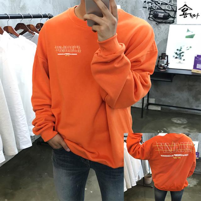 용된다 크럼 스트릿 라운드넥 오버핏 맨투맨 후스토리 후드티