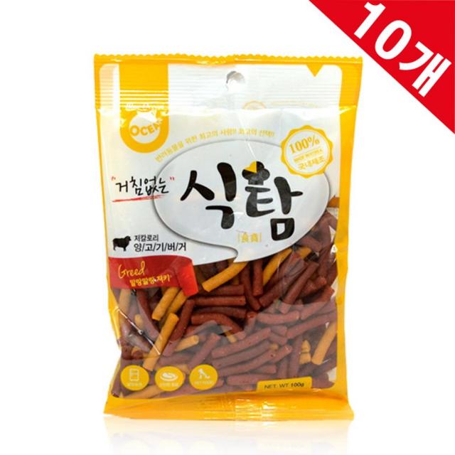 오션 애견간식 식탐 양고기버거 100g 10개묶음 강아지간식, 1
