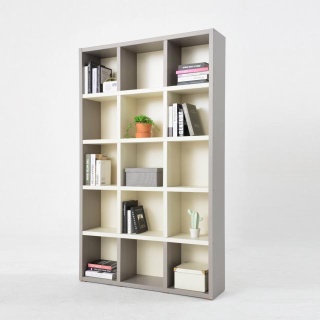 소티디자인 리브로 투톤 5단책장 1200책장 책장 수납장 책꽂이 책장, 그레이크림화이트