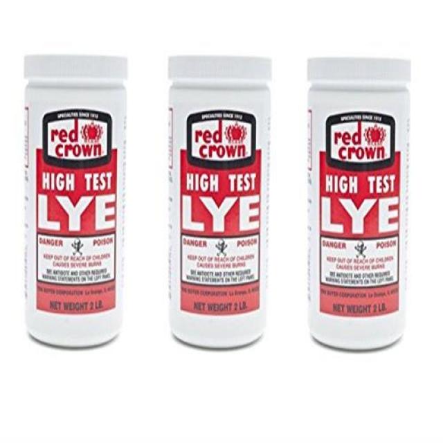 잿물 만들기 용 잿물 - Red Crown Lye 2 lbs (3 팩) - 수상 경력에 빛나는 손으로 만들어진 비누 만들기를위한 높은, 단일상품