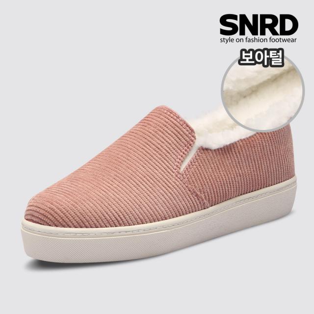 SNRD 기모 안감 겨울슬립온 털 스니커즈 여성 운동화 MM187 슬립온