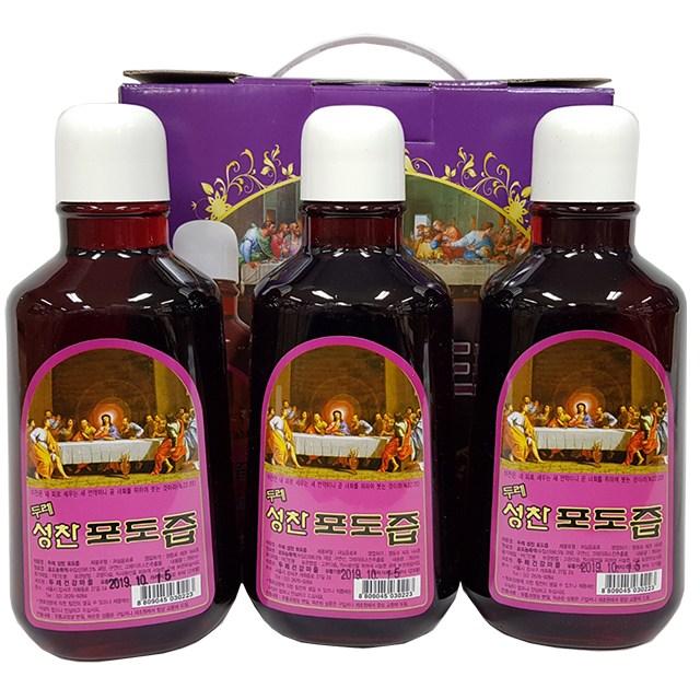 창조플러스몰 성찬포도즙 (1BOX 3병) 성찬포도주 성찬식 포도즙, 3개, 760ml