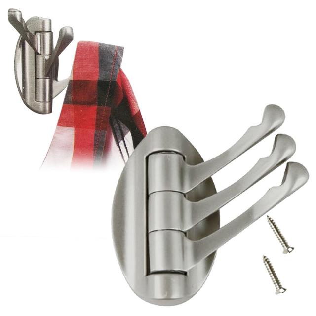 하나로 벽붙이 고급 아연옷걸이(K-345) 3단 의류정리 벽 행거 수납 수련원, 1개