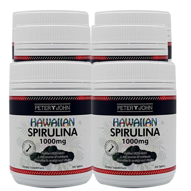 [피터앤존] HAWAIAN SPIRURINA 뉴질랜드 하와이안 스피루리나 1000mg 300정 6개/ 관절건강에 도움!, 200g, 6개