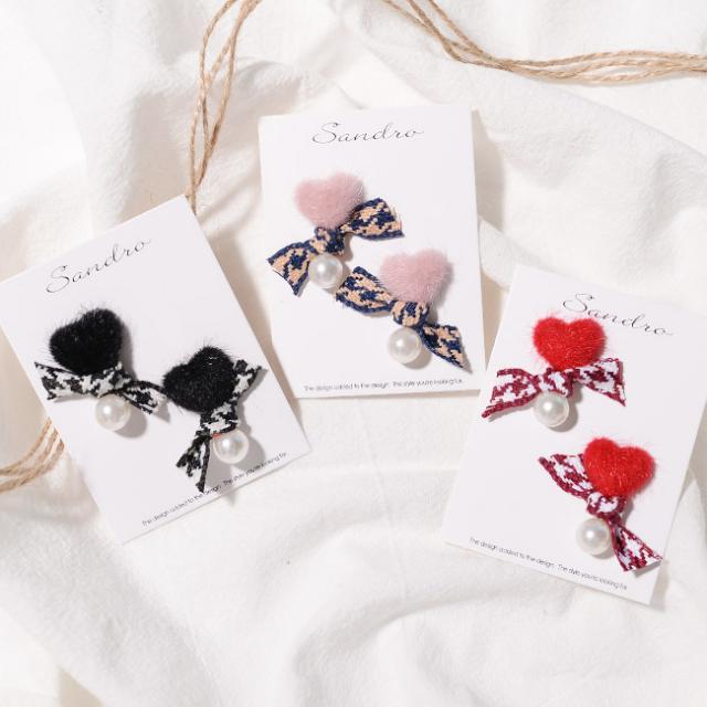 바네코쥬얼리 리본하트 앤하트 무니켈 귀걸이 AEA1092