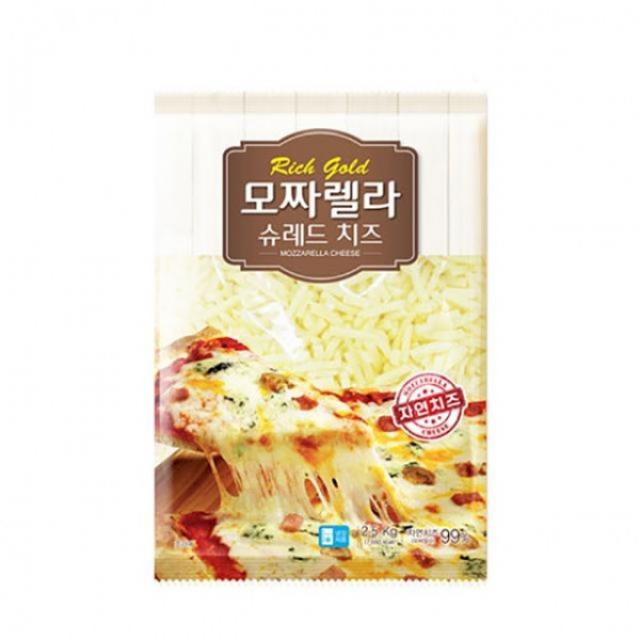 자연 슈레드 리치골드 피자 모짜렐라 치즈 2.5kg 모짜렐라치즈 모차렐라치즈 모짜렐라 피자치즈 리치골드 슈레드치즈 자연치즈, 1