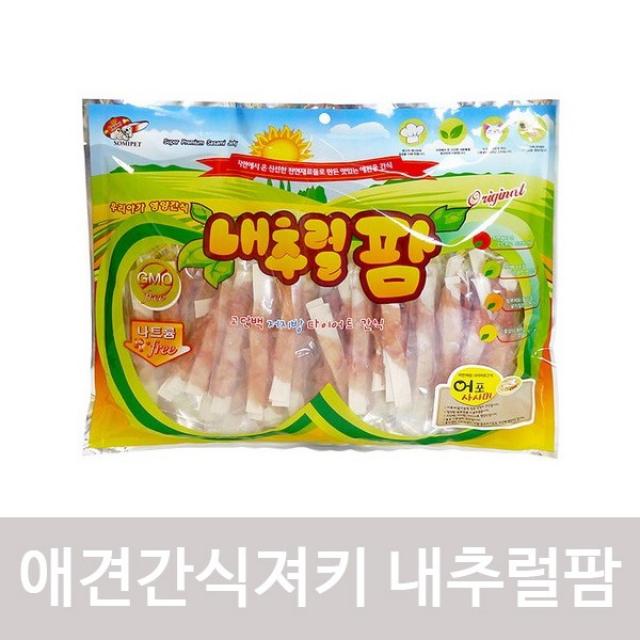 (2개묶음)강아지간식져키 내츄럴팜 어포사사미 520g