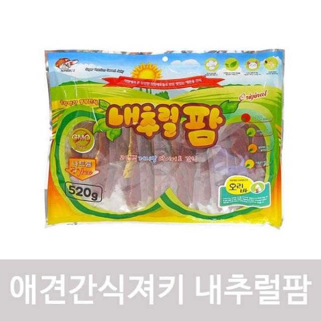 (2개묶음)강아지간식져키 내츄럴팜 오리바 520g