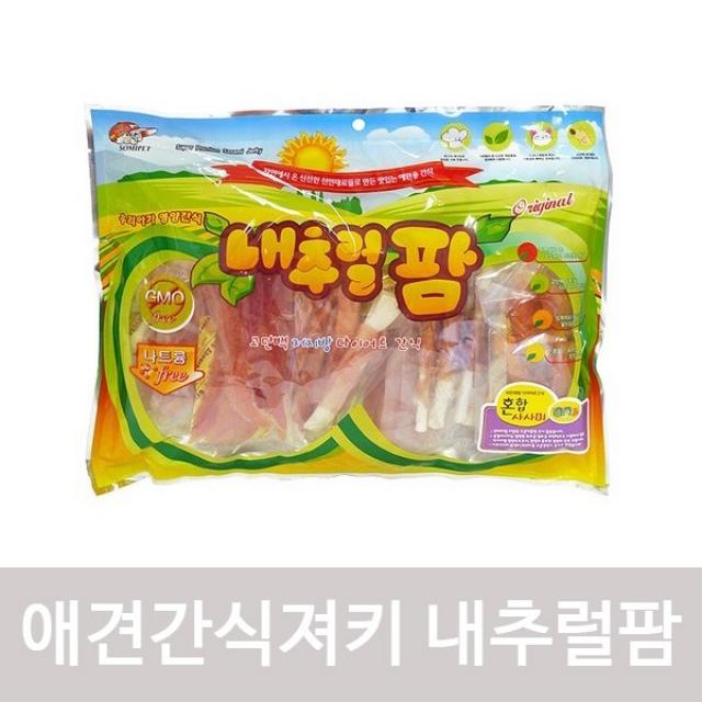 (2개묶음)강아지간식져키 내츄럴팜 혼합사사미 520g