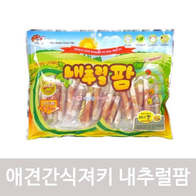 (2개묶음)강아지간식져키 내츄럴팜 비스켓사사미 520g