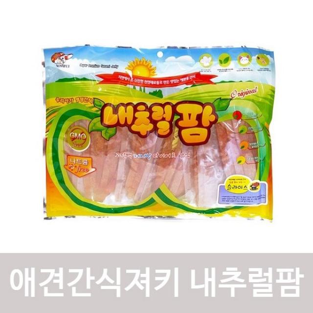 (2개묶음)강아지간식져키 내츄럴팜 슬라이스사사미 520g