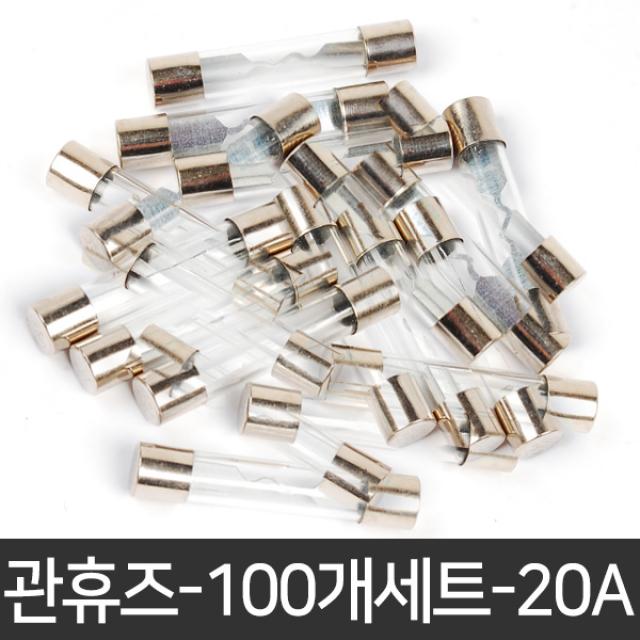 자동차휴즈 휴즈 퓨즈 관휴즈 차량용 유리관 차량휴즈, 11.관휴즈-100개세트-20A