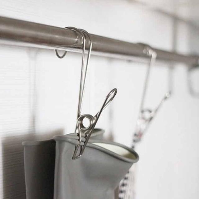 [투썬빌리지] [쓰임새무한] 스텐 집게고리 후크 - 다용도소품걸이, 1개