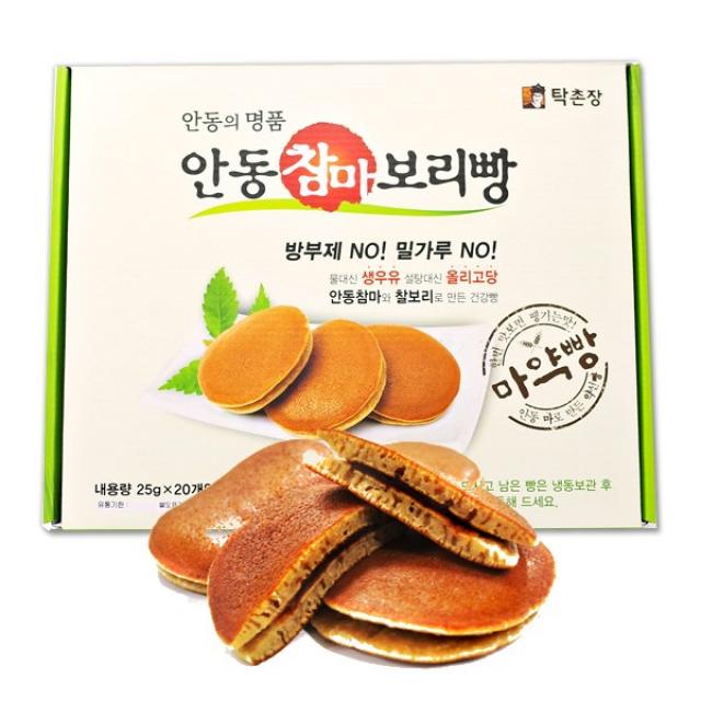 탁촌장 쫀득쫀득 마약빵 안동참마 찰보리빵, 25g, 20개입