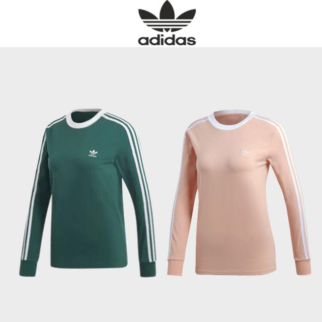 [미국직구정품] 아디다스 티셔츠 오리지널 아디컬러3 롱슬리브 ADIDAS ADICOLOR 3 STRIPE SLEEVE T WOMEN 긴팔