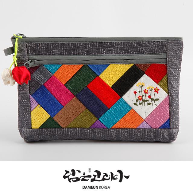 담은코리아 누비 색동 조각 화장품 파우치 통장파우치 단체선물 외국인선물 답례품