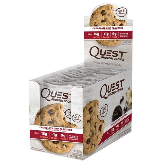 Quest Nutrition 프로틴 쿠키 12개입 초콜릿 칩 Chocolate Chip 708g