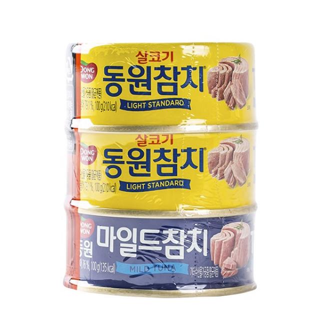 동원 살코기참치 100g 2개+마일드참치 100g X 3 참치캔 참치 참치통조림 동원참치 사조참치 캔, 13WD_동원살코기참치 마일드참치200g+100g  X 3