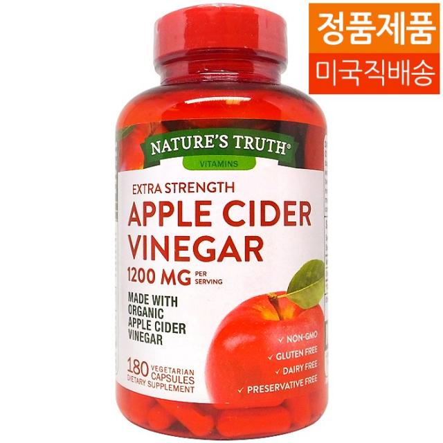 Natures Truth Apple Cider Vinegar 애플사이더 비네거 1200mg 180캡슐, 1병