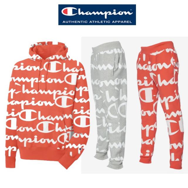 [해외] 미국정품 챔피온 Champion Reverse Weave AOP Pullover 남자 풀오버 후드티 및 조거 바지