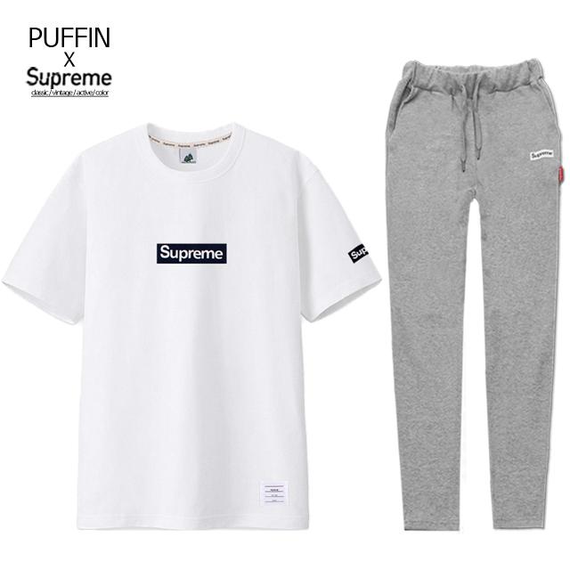 [Supreme] 반팔티+트레이닝팬츠 SET_슈프림 로고박스