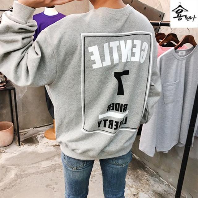 용된다 7세븐 젠틀맨 오버핏 봄 남여공용 맨투맨 후스토리