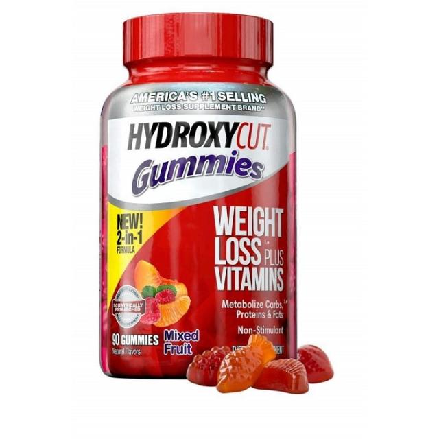 hydroxycut 비 자극제 체중 감소 혼합 과일 gummies 90 카운트