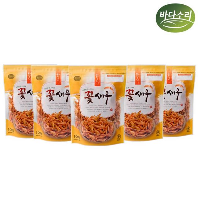 바다소리 연휴특가 자연건조 꽃새우(100g), 5봉, 100g