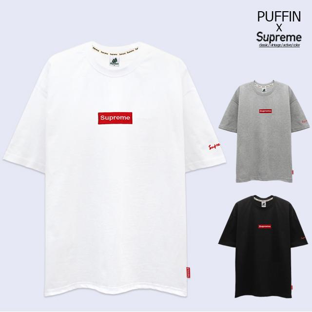 [Supreme] 5부 반팔티_슈프림 레드자수