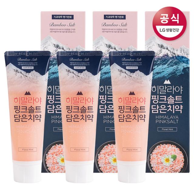 죽염 히말라야핑크솔트 치약 플로럴민트 100gx3개, 3개, 100g