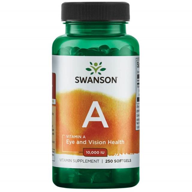 Swanson 스완슨 비타민 A 10000 Iu (3000 mcg) 250 소프트겔, 1팩